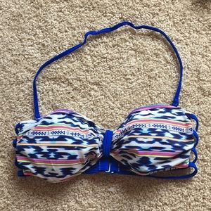 Patterned Bandeau Bikini Top